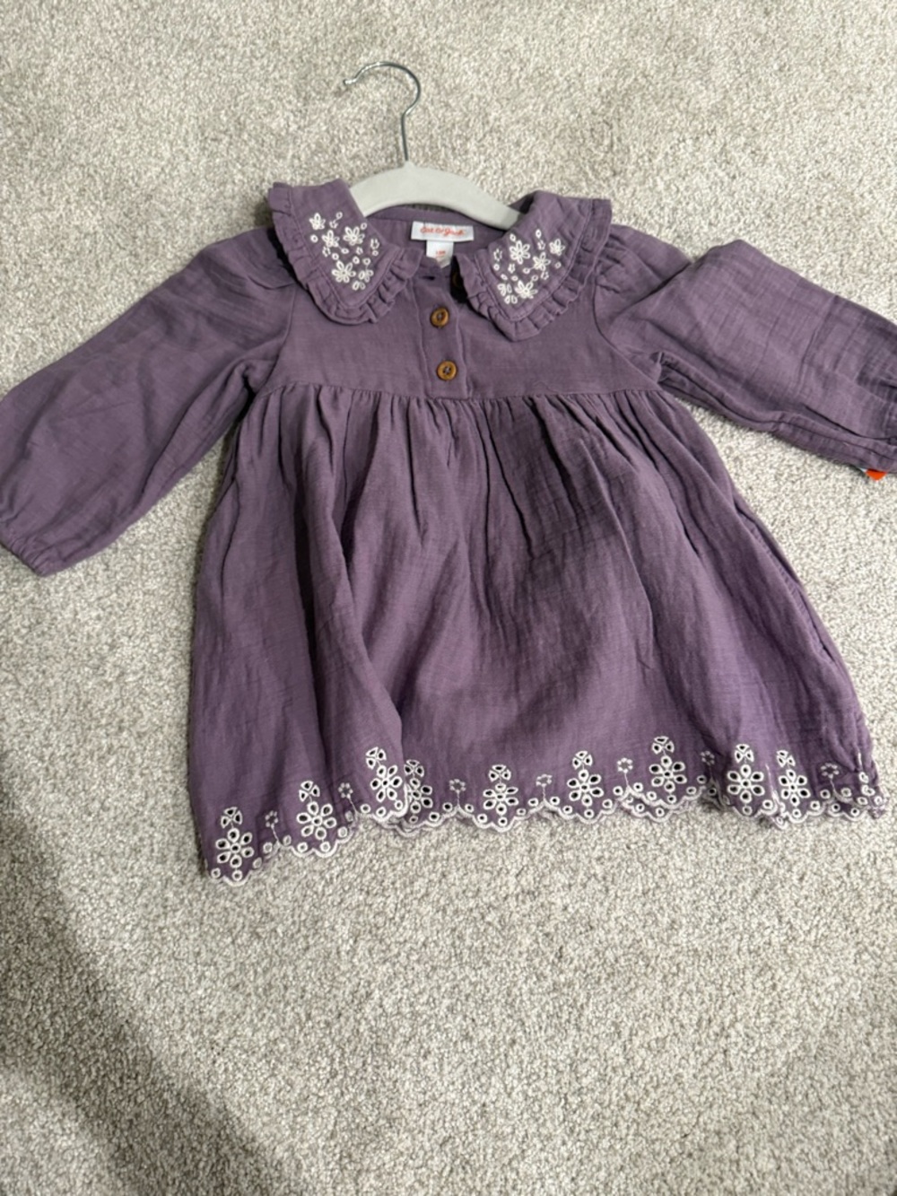 Target Purple Floral Embroidered Collar Toddler Dress